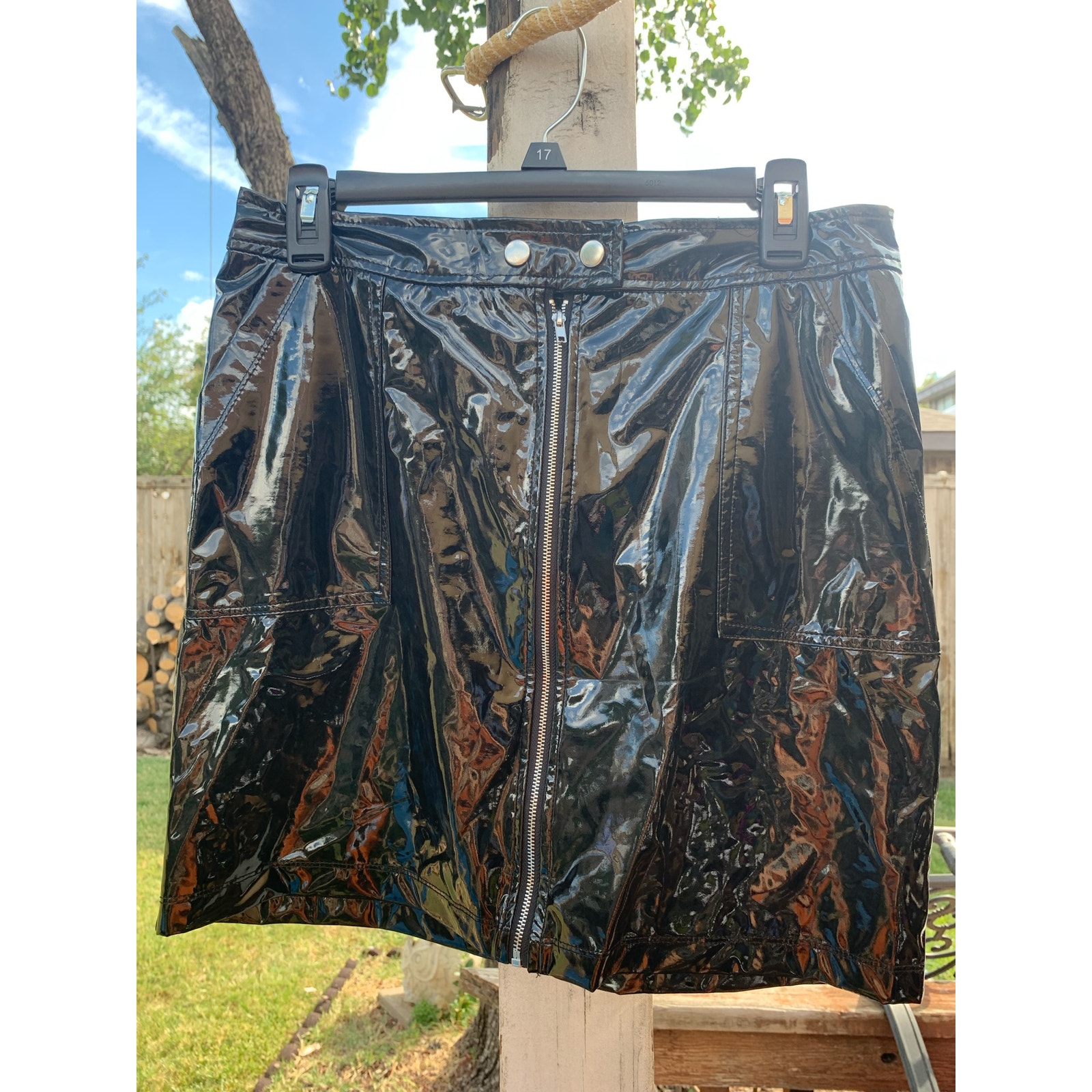 Shinestar Nwt Women's Black Patton Mini Skirt - Sz Large